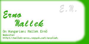 erno mallek business card